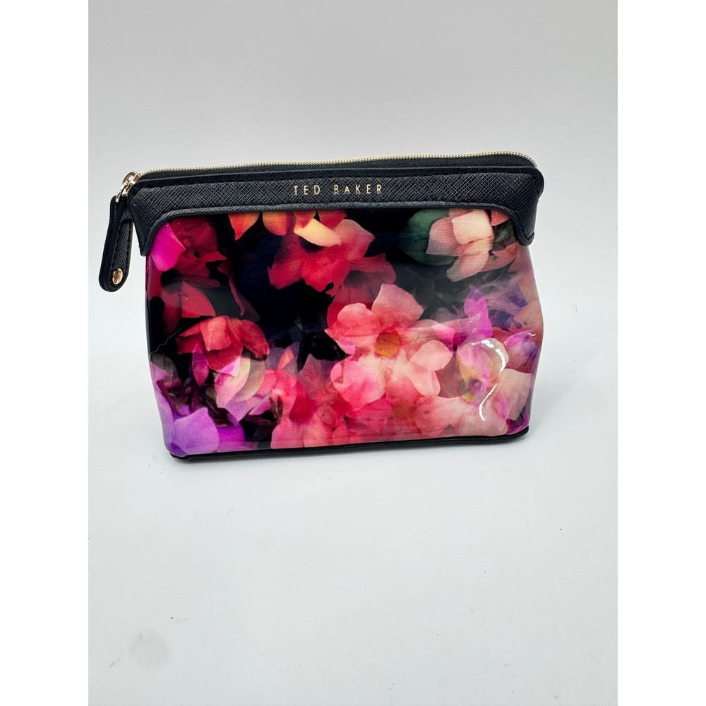 Ted‎ Baker Makeup Bag Women Small Black Floral Emoni Cosmetic Pouch